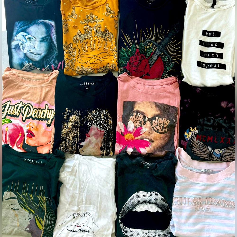 Graphic tees ($5 each or $50 for all)